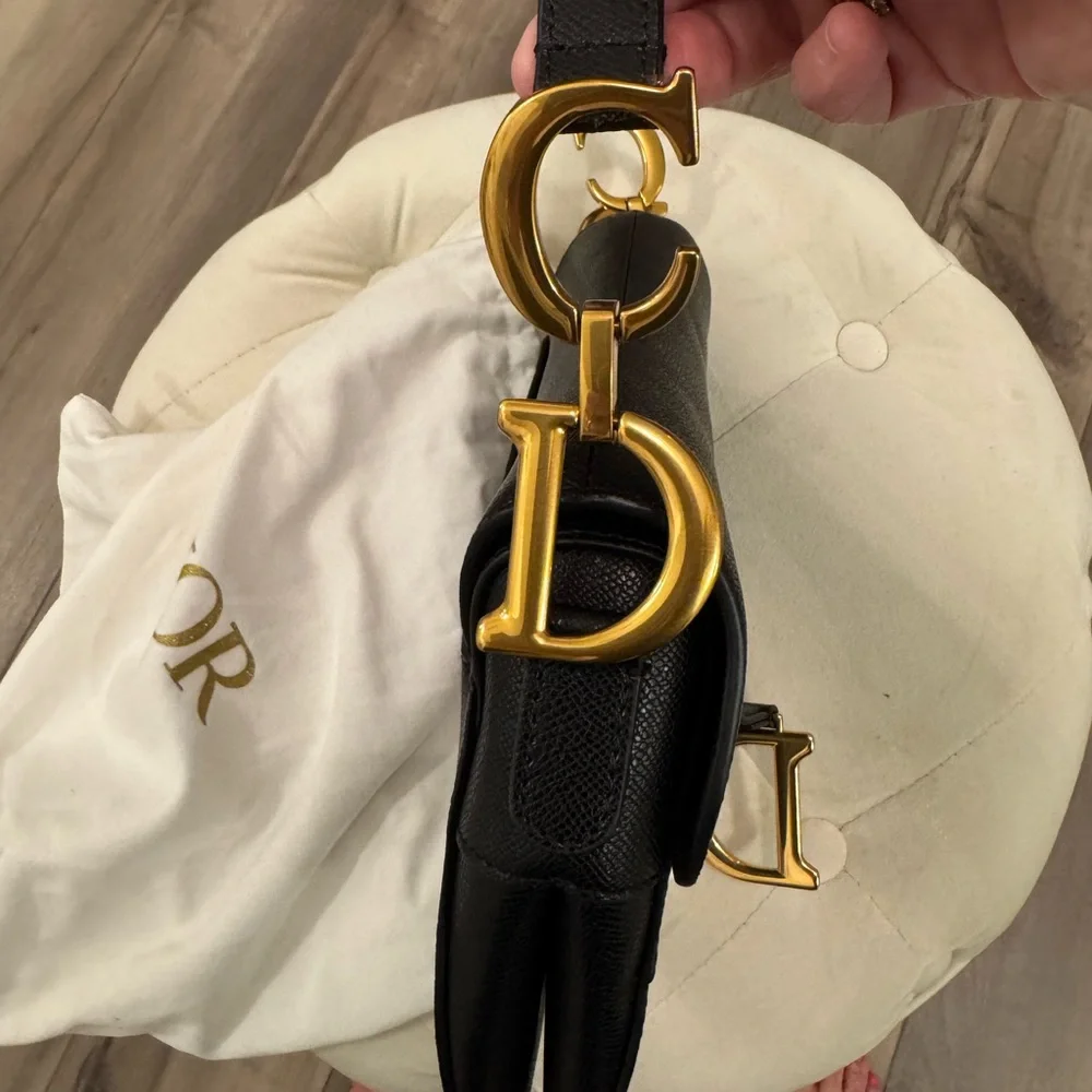 Dior Black Saddle Bag with Gold Details - Picture 5 of 8